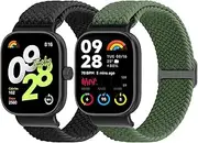 [TumCez] Braided Bracelet Compatible with Xiaomi Redmi Watch 4 Wristband/Xiaomi Smart Band 8 Pro Strap, Solo Loop Elastic Adjustable Stretchy Nylon Watch Strap Replacement Strap for Men Women