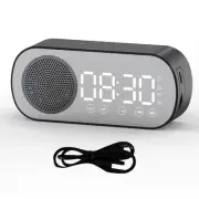 Wireless Bluetooth Speaker Clock Radio Dual Alarm Support TF Card Digital2649
