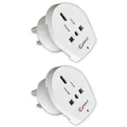 2x Sansai Universal Travel Power Adapter Outlet UK US EU Sockets to AU/NZ Plug