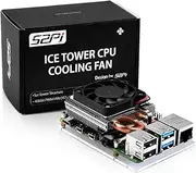 GeeekPi Fan for Raspberry Pi 4, Ultra Thin ICE Tower Cooler for Raspberry Pi, PWM Cooling Fan with Raspberry Pi Heatsink for Raspberry Pi 4 Model B Only