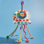 Montessori Silicone Toys UFO Pull String Toy Early Educational for Toddlers AU