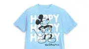 Boys 7/8 Mickey Mouse HAPPY HAPPY HAPPY Disney World Blue Tee NIP