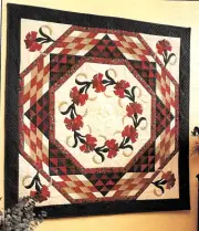CARNATION CAROUSEL ---- APPLIQUE & ROTARY CUT VINTAGE QUILT PATTERN
