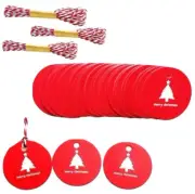 200 pack Round Tree Shaped Christmas Gift Tags With String Merry Paper - Red