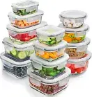 Versatile 13 Piece Borosilicate Glass Meal Prep Set - Freezer & Dishwasher Safe