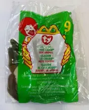 TY MCDONALDS TEENIE BEANIE BABY #9 CLAUDE THE CRAB New In Package FREE SHIPPING