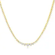 Luminesce Lab Grown 3 Carat Diamond Tennis Necklace in 9ct Yellow Gold