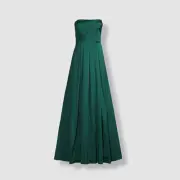 $595 Aidan BY Aidan Mattox Womens Green Pleated Strapless Gown Dress SZ 14