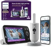 Philips Avent Connected Baby Monitor with HD Video, Night Vision, Crystal Clear Audio, Temperature & Humidity Sensor, Secure App Connectivity, SCD921/26