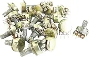 Aexit 20Pcs (Potentiometer) B2K 2K Ohm Rotating Shaft 3 Terminals Rotary Audio Single Linear (87ry43qf515) Taper Potentiometer
