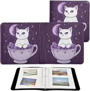 Cat with Purple Eyes Pu Universal Photo Album Memory Scrapbook Scrap Book Photo Albums