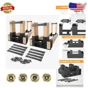 Effortless Assembly 4 PCS Outdoor Firewood Storage Rack with Adjustable Lengths