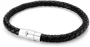 [JewelrieShop] Braid Leather Bracelet Wristband, Stainless Steel Magnetic Lock Clasps, Cuff Bangle, Leather Cord