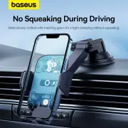 Baseus UltraControl Go Series Clamp-Type Car Phone Holder Car Dashboard/Window Mount Stand with Strong Suction Cup & Dam