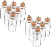 Luxshiny 15pcs Mini Cork Bottles Transparent Glass Vials for DIY Projects Wedding Favors Shower Decorations Unique Wishing Jars Craft Party Keepsakes