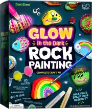 Kids Rock Painting Kit-Glow in the Dark-Arts & Crafts Easter Gift-Kids Ages 6-12