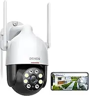 Security Camera Outdoor/Home, DEKCO WiFi Outdoor Security Cameras Pan-Tilt 360° View, 1080P Dome Surveillance Cameras with Motion Detection and Siren, 2-Way Audio,Full Color Night Vision, Waterproof
