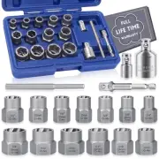 Nut Bolt Extractor Set with Hex Adapter, Easy Out Lug Nut Remover Socket Set ...