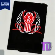 Kenworth Pinstripe Truck Embroidered Bath Sheet Towel