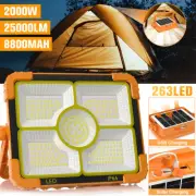 Outdoor LED Solar Powered Work Light 263LED 25000LM Working Light Rechargeable