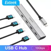 USB C Hub 10Gbps 4-Port USB C to USB-C 3.2 Gen 2 Dongle Multiport Data Adapter