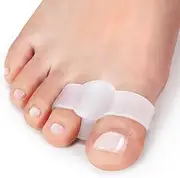 MENOCADY Bunion Toe Separators Corrector for Big Toe, (0.29" Thick) Gel Toe Separators for Women Overlapping Toes with 2 Loops, Silicone Toe Spacers for Men Bunion for Alignment Feet (Pack of 12)