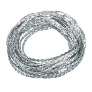 Braided Leather Cord, 5.5 Yards 5mm Flat Craft Leather String, Silver