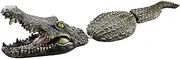 GEZHEN Floating Alligator Decoy for Pool Pond Fake Crocodile Park Decor Water Feature Ornament Heron Scare Look Like Real Tricky Toy for Summer Holiday