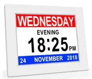 7inch LED Dementia Digital Calendar Clock Alarm Extra Large Day/Week/Month/Year