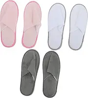 Pair Anti-slip Cotton Slippers Non-skid Fleece Sponge Material Hotel Slippers for Home Stain-resistant Comfortable Indoor Footwear