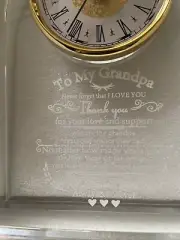 Quartz Clock “To My Grandpa” Crystal