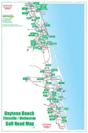 Golf Road Map - Daytona Beach Golf Map - Golf Travel Map - Golf Assessory