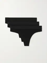 [CDLP] CDLP - + Net Sustain Set Of Three Tencel Lyocell-blend Thongs - Black - x small x small Black