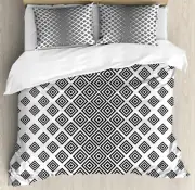 Abstract Duvet Cover Set with Pillow Shams Square Shape Geometric Print