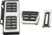 Wivplex Car Pedals Gas Brake Foot Rest Pads Pedal Cover, for VW, for Passat, B8 Variant 2016-2023, for Tiguan, MK2 Allspace 2017-2021 Car Pedal Cover(at with Rest)