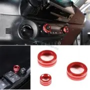 For Toyota Hilux Revo 2015-2021 Red Aluminum Center Console AC Switch Knob Ring