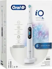 Oral-B iO 8 Electric Toothbrush with Travel Case, Rechargeable, White