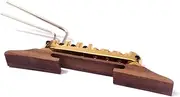 HAMPPLIES Archtop Guitar Bridge with Rosewood and Gold Roller Saddles Replacement for Tailpiece for Enhancing Your Jazz Guitar Sound