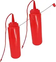 SUPVOX 2PCS Halloween Prank Ketchup Bottles Funny Fake Squirt Bottle Prop for Creative Trick Novelty Simulation Container for April Fool Day and Halloween Party Supplies