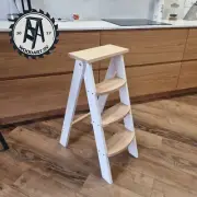 Folding Step Ladder 4-Layer Folding Wooden Step Stool