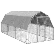 vidaXL Chicken Run with Roof 2.5x6x2.25 m Galvanised Steel walk-in chicken run
