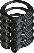 DZYDZR 5pcs 1 Meter 2.1mm x 5.5mm DC 12V Adapter Cable DC Plug Extension Cable Male to Female Black, for LED, CCTV, Car, Monitors, and More (3.3ft)
