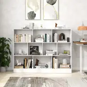 Costway3-Tier Organizer 10-Cube Bookshelf 140CM Wood Display Shelf for Living Room-White