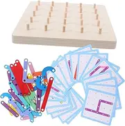 UPKOCH 1 Set Montessori Alphabet Puzzle and Number Block Funny Geoboard Pegboard for Interactive Learning Tool for Fine Motor Skills and Geometric Shape Recognition