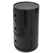 SK Designer Living | Replica Anna Componibili Round Storage Unit | 3 Tier | Black