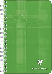 Clairefontaine 68682C - Pack of 10 Spiral Bound notebooks, 11 x 17 cm, Squared, 90 g, 50 Sheets, Assorted Colours, 1 Pack