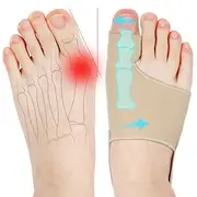 2 Pcs Bunion Corrector for Women Men Bunion Socks Toe Corrector Comfortable Breathable for Day/Night Support, Hallux Valgus Pain Relief Non-Slip Big Toe Straig
