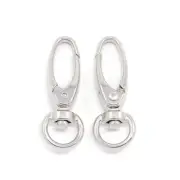 20pcs Platinum Tone Iron Big Lobster Claw Clasps Snap Hooks w/ Swivel Loop 37mm