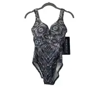 Miraclesuit Silver Shores Criss Cross Escape Midnight Blue/White 8