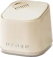B Baosity Mini Desktop Trash Can Press Lid Storage Bin with Small Brush Tiny Trash Can for Kitchen Coffee Bar Home Outdoor Bathroom